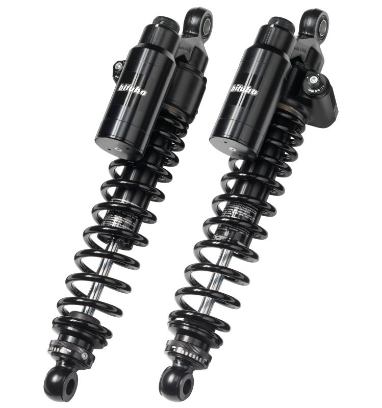 Bitubo Suspension Bitubo WMT2 Twinshocks Adj.: Spring Preload, Reb., Comp., Length 360mm, Piggyback Tank Dark Edition K0039WMT22V2
