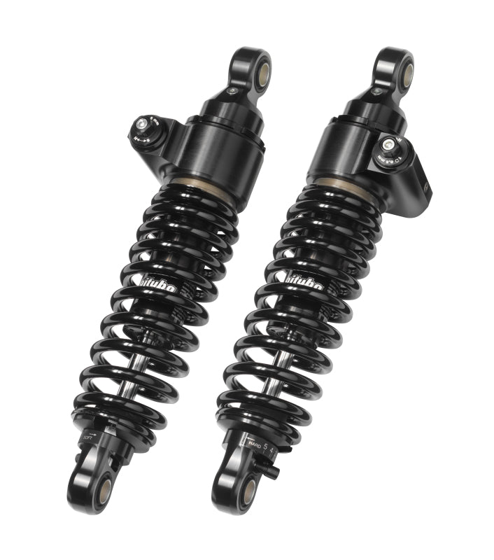 Bitubo Suspension Bitubo WME2 Twinshocks Adjustable: Hydraulic Spring Preload, Rebound, Length 326mm, Dark Edition HD054WME22V2