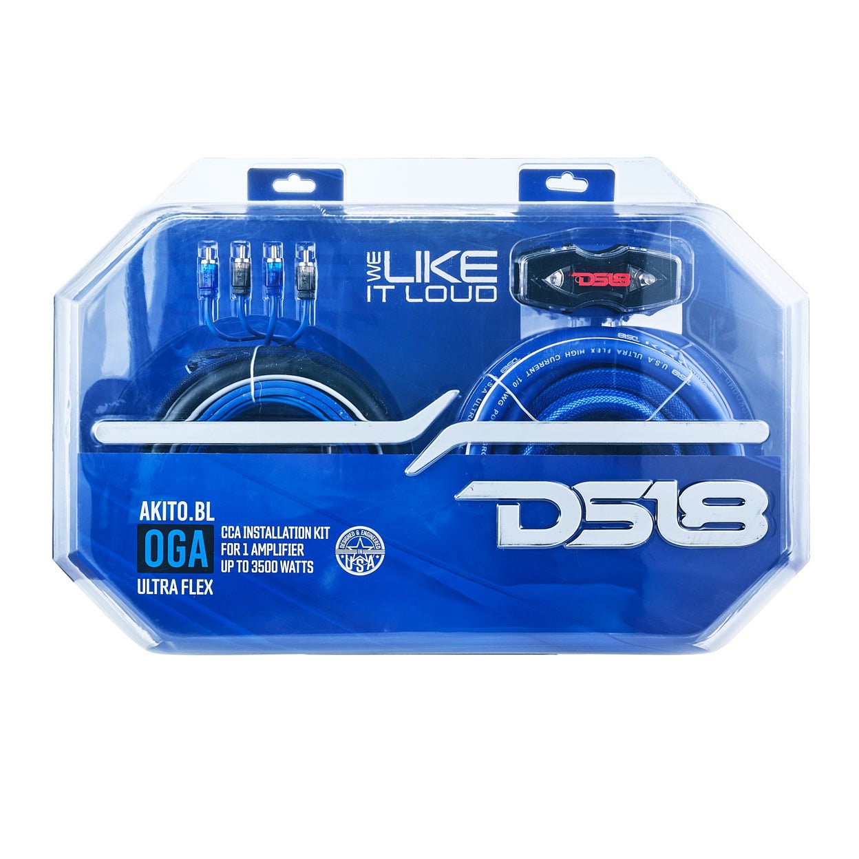 0-GA Amplifier Installation Wiring Kit - Blue