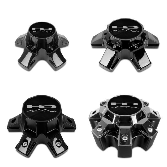 HD Off-Road - Off-Road Gloss Black Trailer Wheel Center Caps