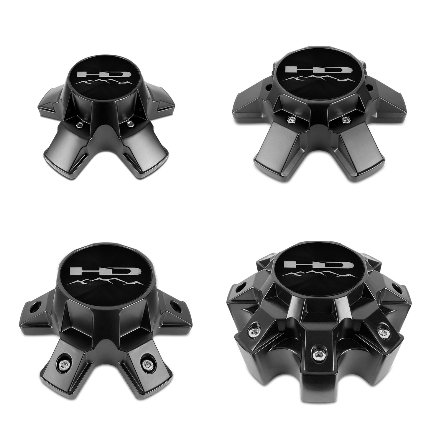 HD Off-Road - Off-Road Satin Black Trailer Wheel Center Caps
