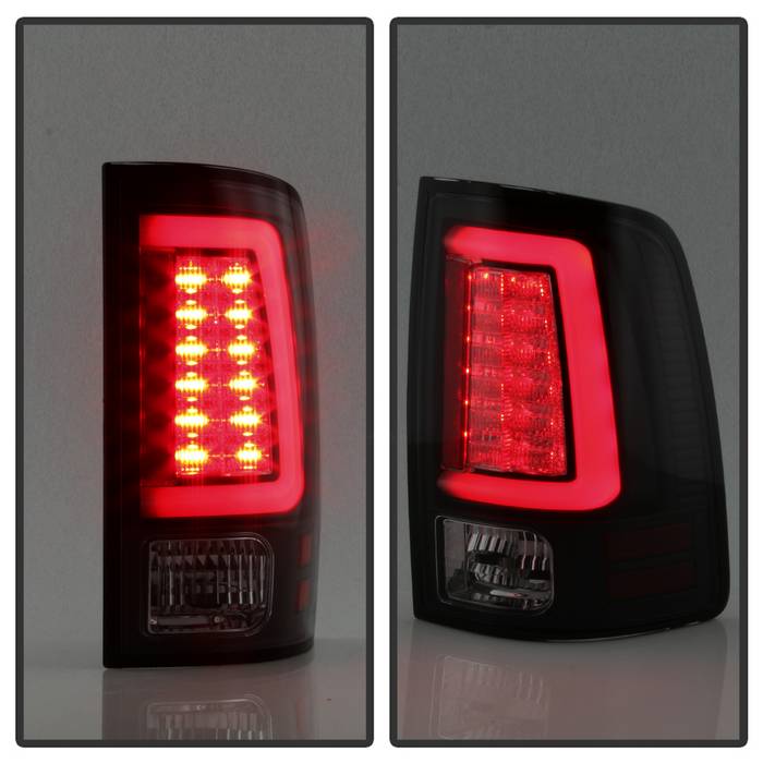 Spyder 13-14 Dodge Ram 1500 Light Bar LED Tail Lights - Black Smoke ALT-YD-DRAM13V2-LED-BSM 5084064