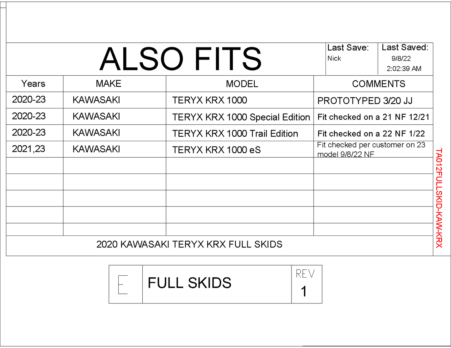Trail Armor Full Skid Plate for Kawasaki KRX 1000