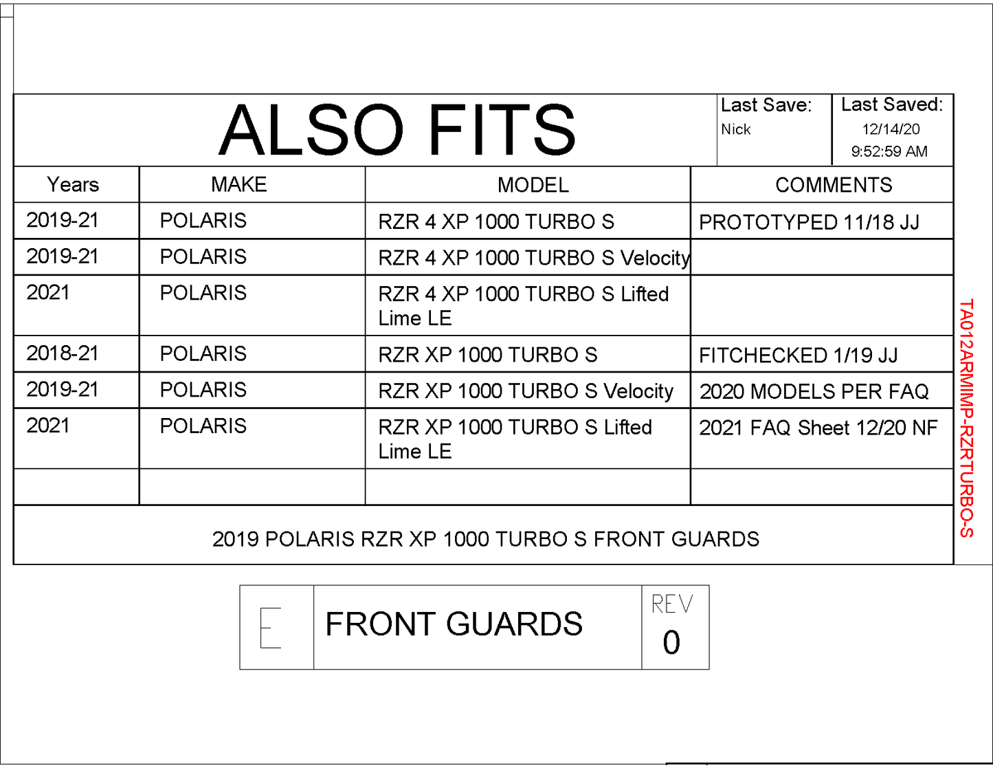 Trail Armor Front Arm Guard for Polaris RZR Turbo S