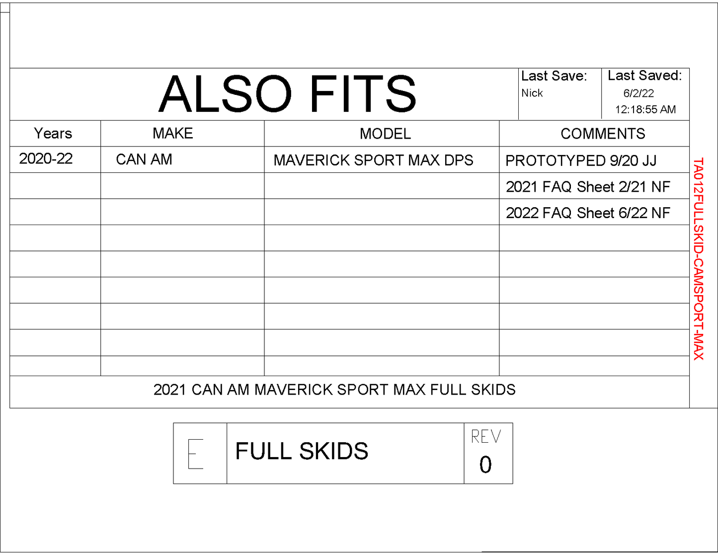 Trail Armor Full Skids for 2020-22 Can-Am Maverick Sport Max DPS