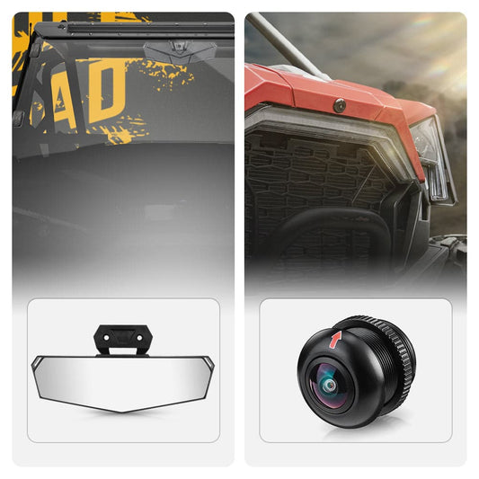 Kemimoto Center Rear View Mirror & Front Camera Kit Polaris RZR PRO /