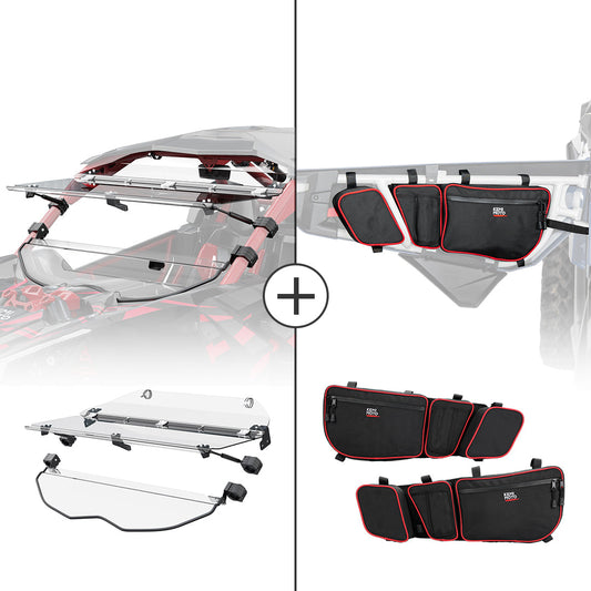 Kemimoto Flip Windshield and Door Bags 2017+ Maverick X3
