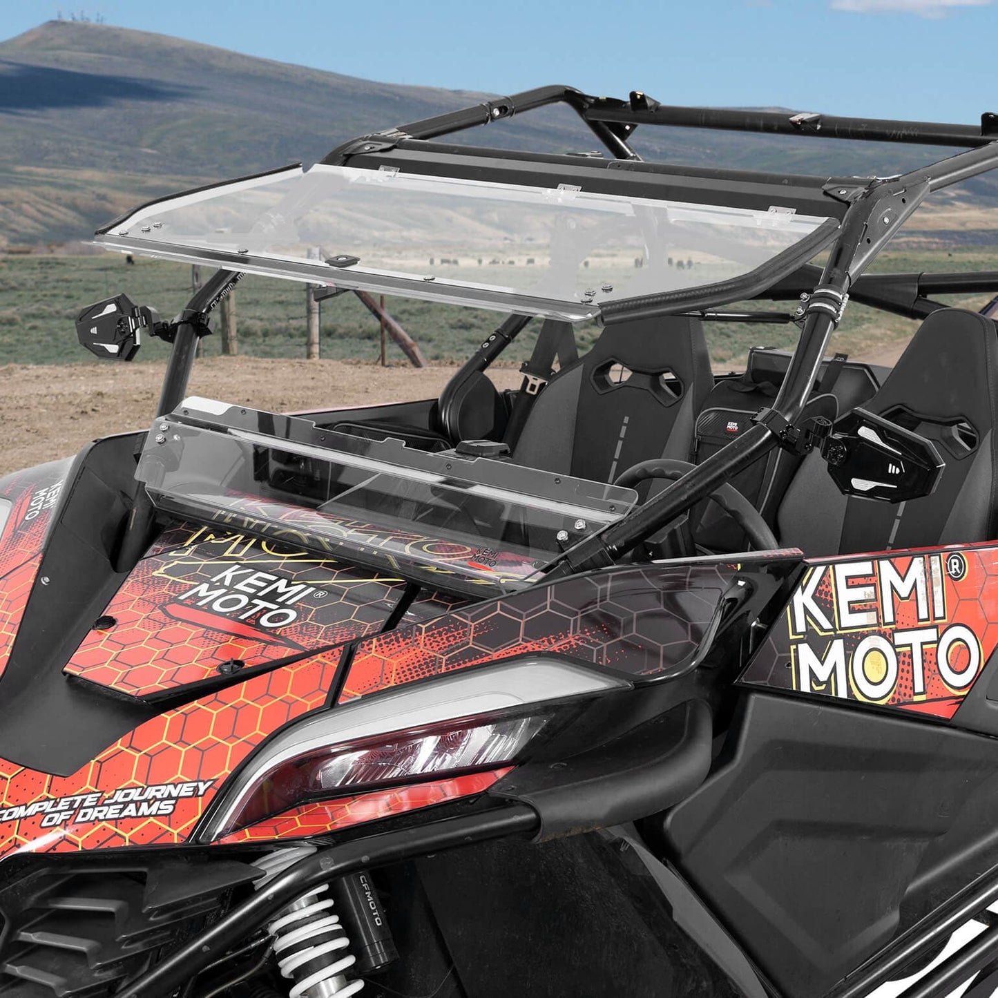 Kemimoto Folding 2-in-1 Flip Windshield ZForce 950