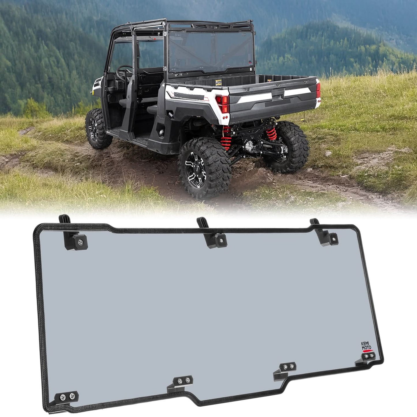 Kemimoto UTV Rear Window Polaris Ranger