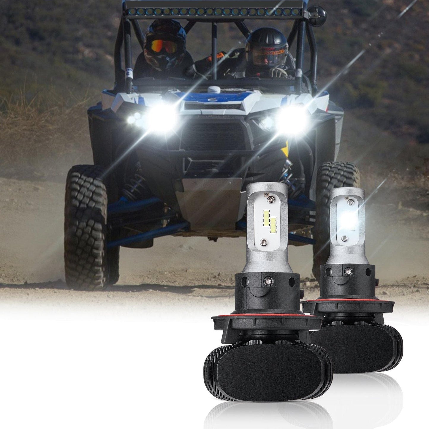 Kemimoto LED Light Bulb (Headlight) Fit Polaris RZR/ Ranger (2 PCS)