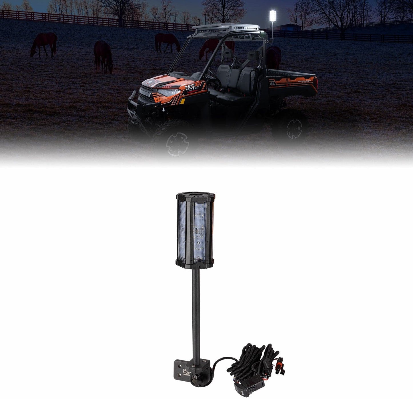 Kemimoto Upgraded Work Beacon Light Polaris PRO XD/Ranger1000/XP 1000