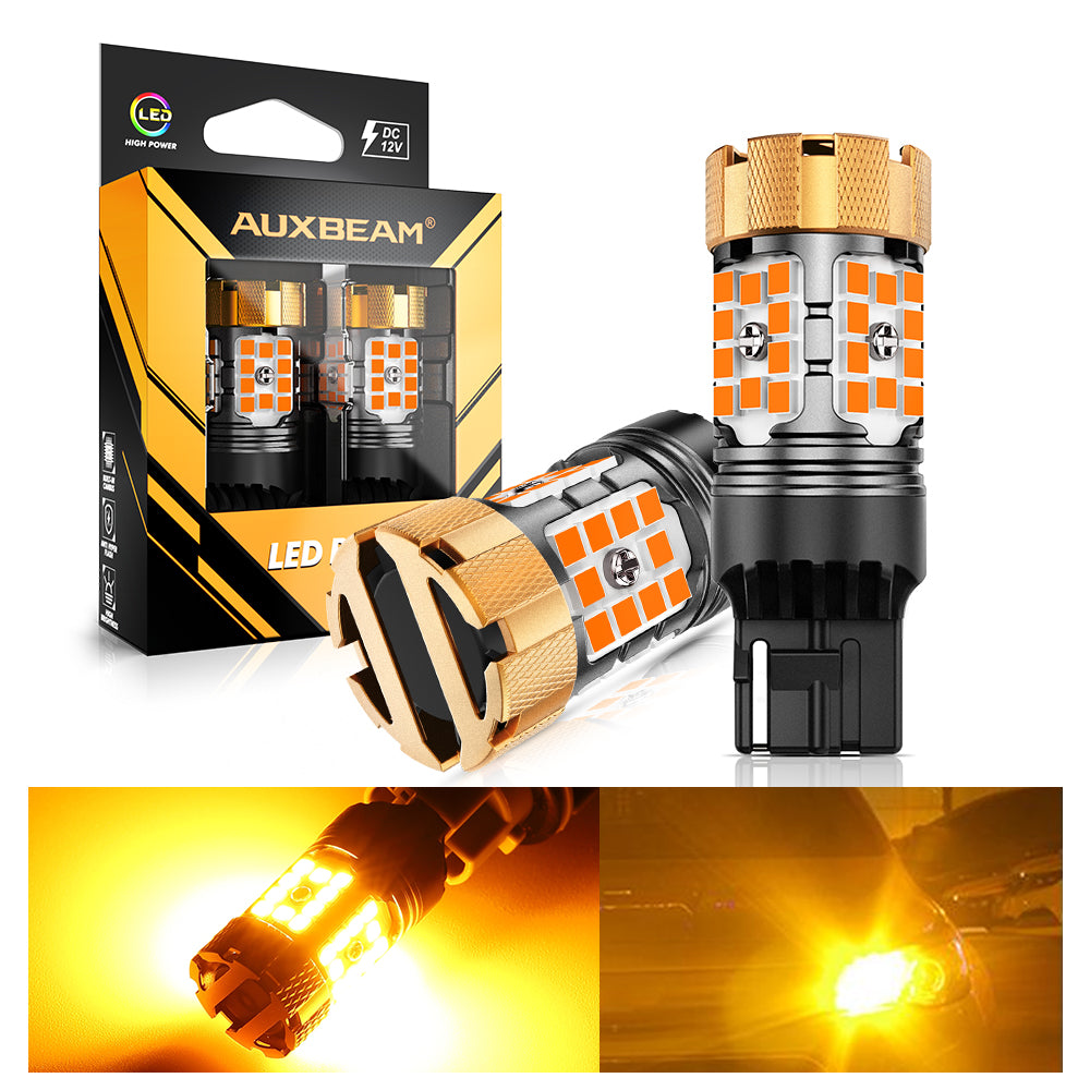 🆕7440 7440A LED Turn Signal Light Rear/Front, Side Marker Light Bulbs 50W 4000LM CAN-Bus Error Free 3000K Amber B21-PRO Series |2 Bulbs