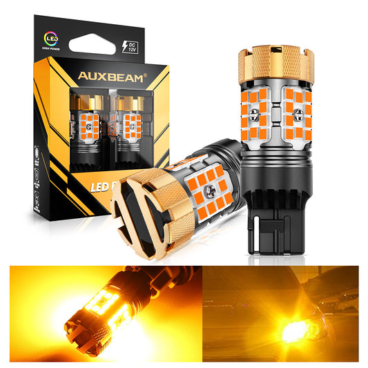 🆕7440 7440A LED Turn Signal Light Rear/Front, Side Marker Light Bulbs 50W 4000LM CAN-Bus Error Free 3000K Amber B21-PRO Series |2 Bulbs
