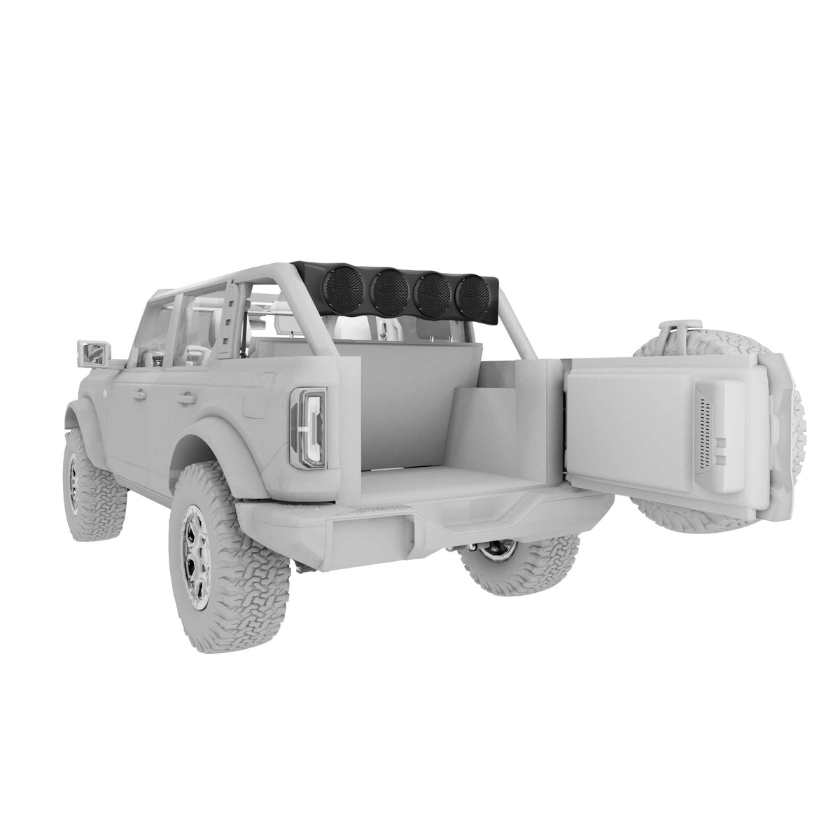 Bronco 6th Gen Rear Overhead Soundbar Loaded – 6x Coaxial Midrange Speakers and Dual Hybrid Tweeters
