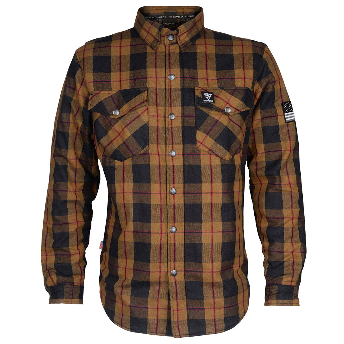 Protective Flannel Shirt - Brown Black Red