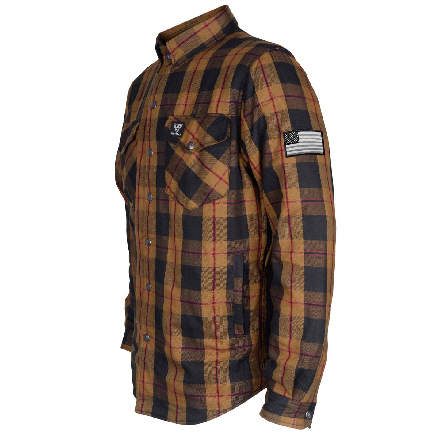 Protective Flannel Shirt - Brown Black Red