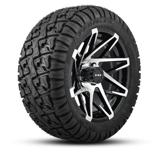 HD Golf Wheel & Tire Package ( 1pc ) 14x7.0 Canyon Black Machined w ( 1pc ) 23 Inch A/T Tire
