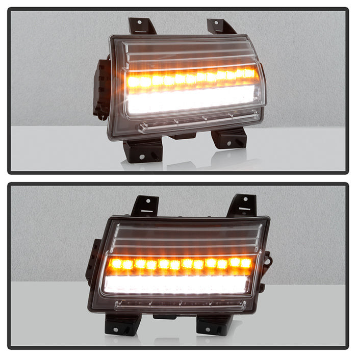 Spyder Jeep Wrangler 2018-2019 (Halogen Model Only) LED Front Bumper Lights - Seq. Signal - Black 5086785