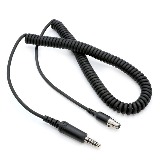 Firetruck Intercom Headset Coil Cord for Firecom Style Jacks - 5 Foot