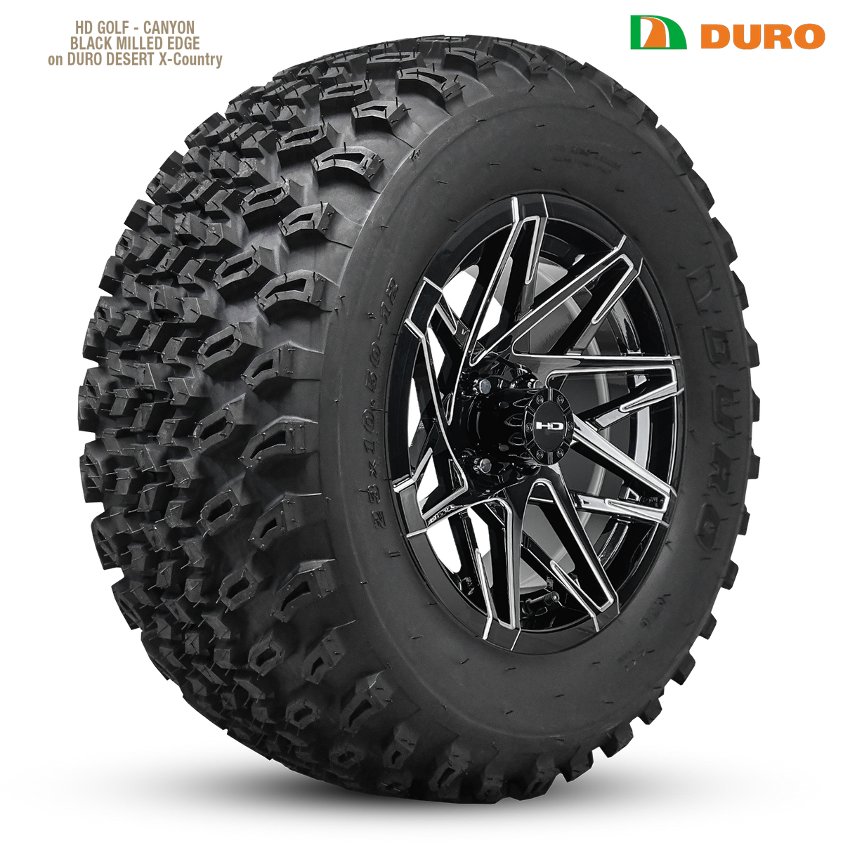 HD Golf Canyon 14x7 -14 4x101.6mm 68.2mm Gloss Black/Milled Edge