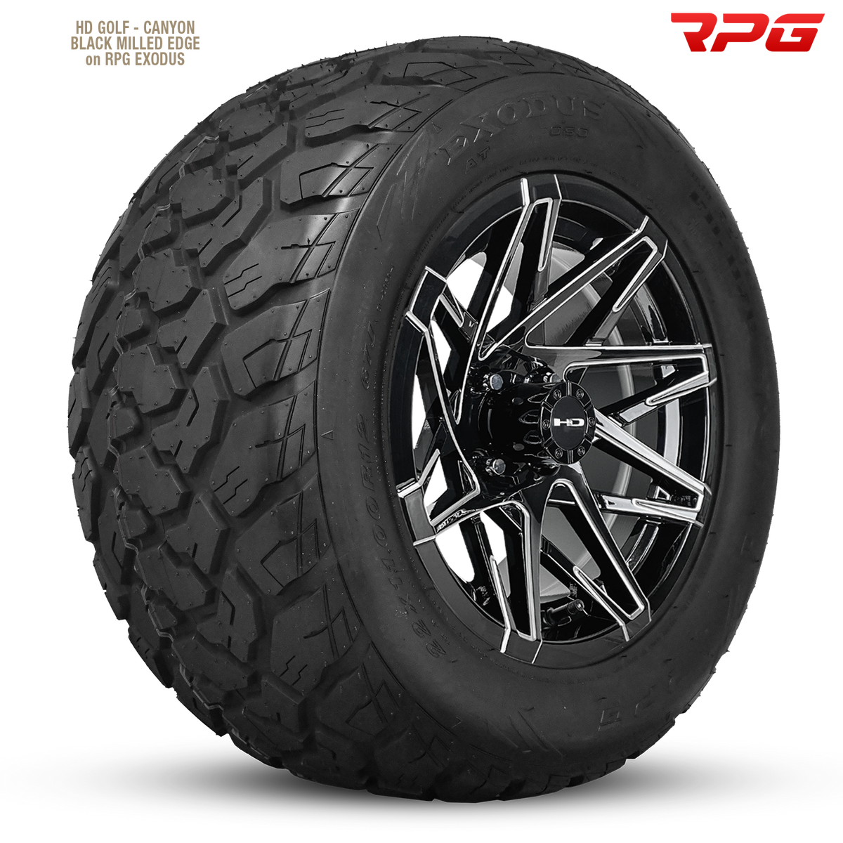 HD Golf Canyon 12x7 -14 4x101.6mm 68.2mm Gloss Black/Milled Edge