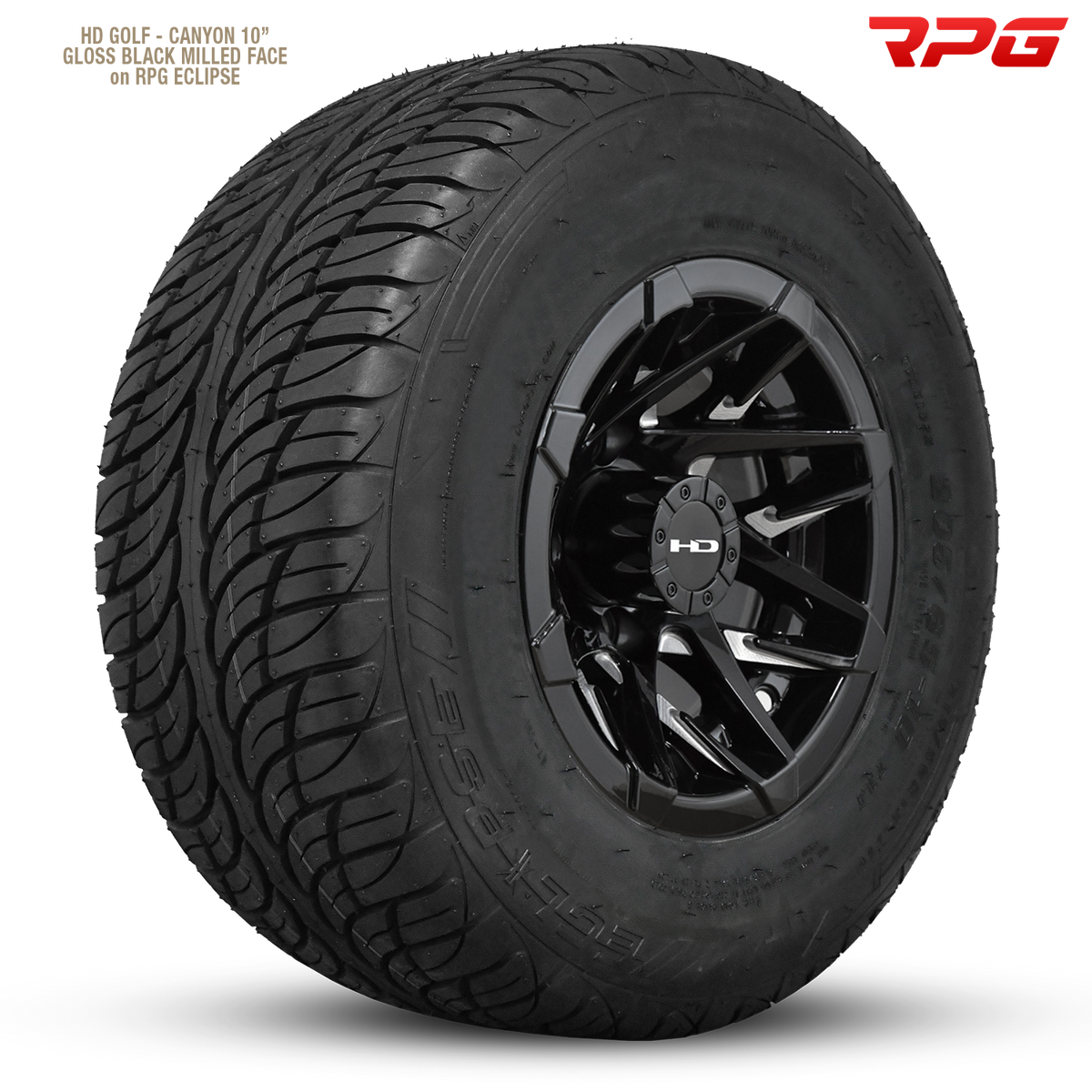 HD Golf Canyon 10x7 -14 4x101.6mm 68.2mm Gloss Black/Milled Face