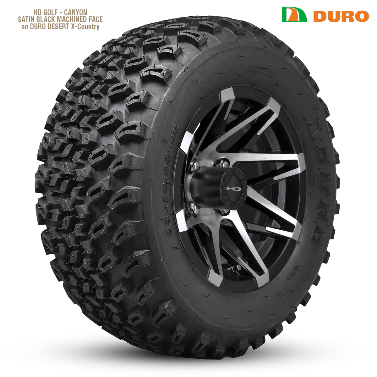 HD Golf Canyon 12x7 -14 4x101.6mm 68.2mm Satin Black/Machined Face