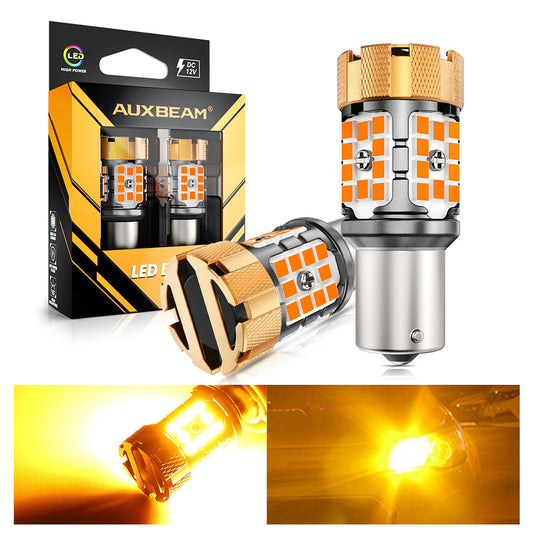 🆕BAU15S 7507 LED Turn Signal Light Rear/Front, Side Maker Light Bulbs 50W 4000LM CAN-Bus Error Free 3000K Amber B21-PRO Series |2 Bulbs