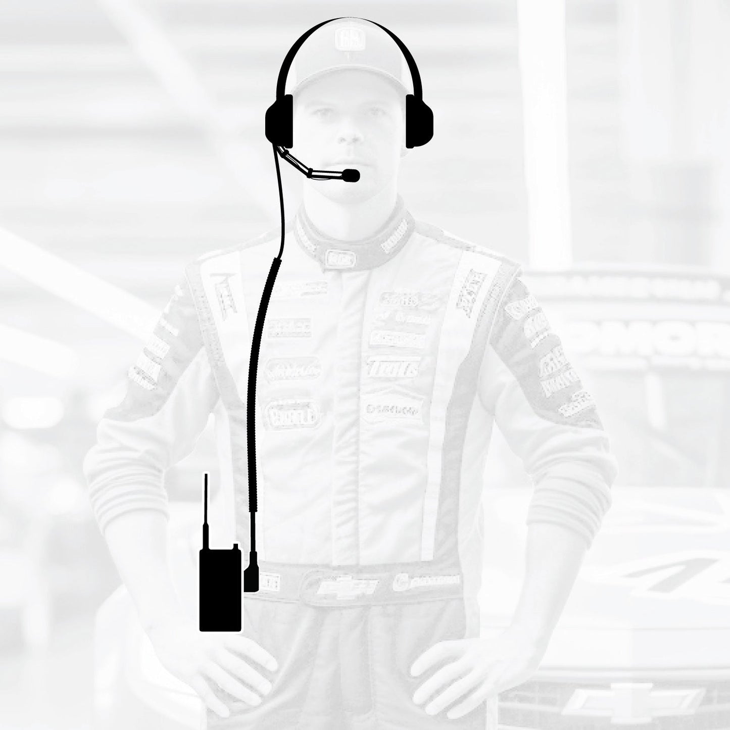Crew Chief - H42 Spotter Headset and Rugged Handheld Radio Package - Dual Radio / R1 Business Band Handheld - Digital and Analog / Blue