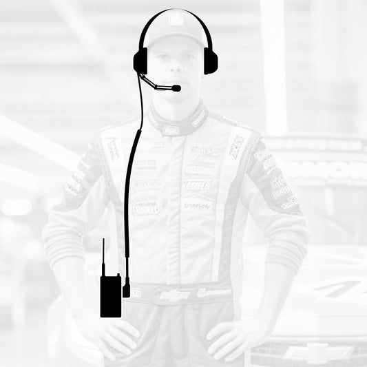Crew Chief - H42 Spotter Headset and Rugged Handheld Radio Package - Single Radio / R1 Business Band Handheld - Digital and Analog / Safety Yellow