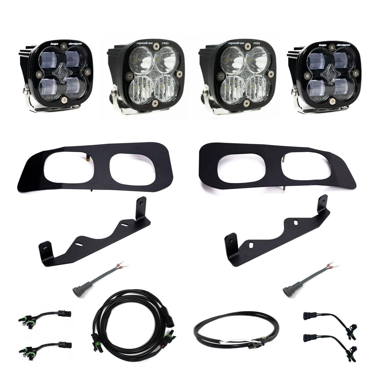 Baja Designs 2023+ Ford F250/F350 Super Duty Squadron SAE/Pro Fog Pocket Kit - Clear Upfitter 448227UP