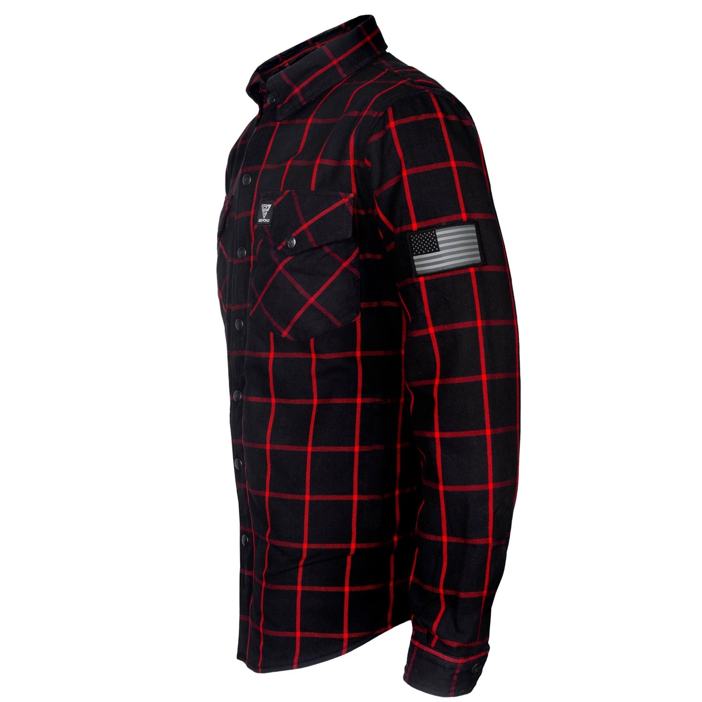 Protective Flannel Shirt - Black and Red Stripes