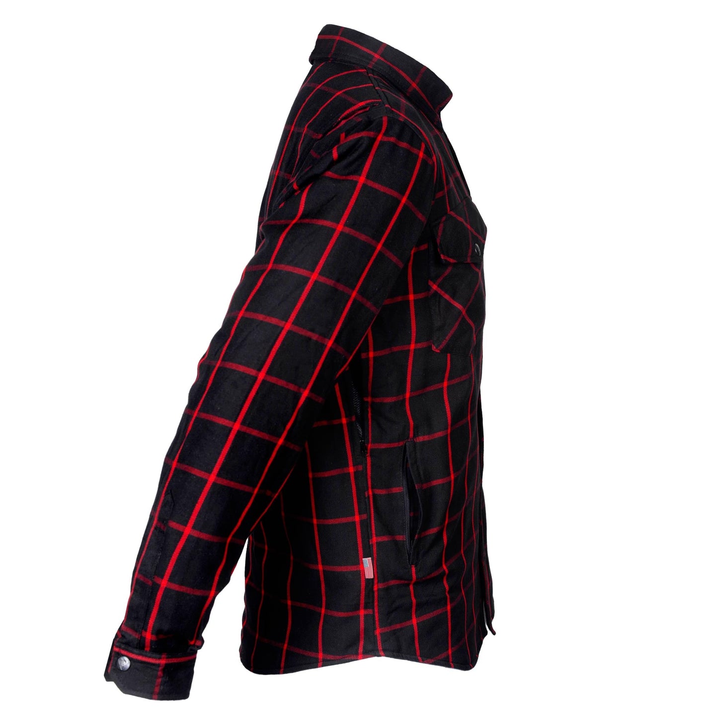 Protective Flannel Shirt - Black and Red Stripes