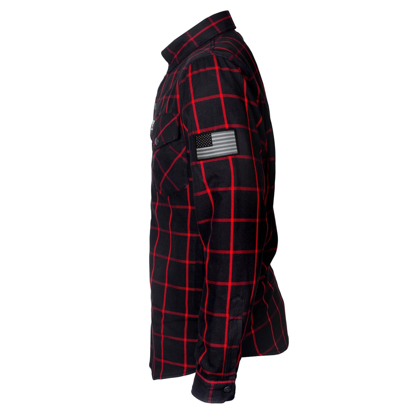 Protective Flannel Shirt - Black and Red Stripes