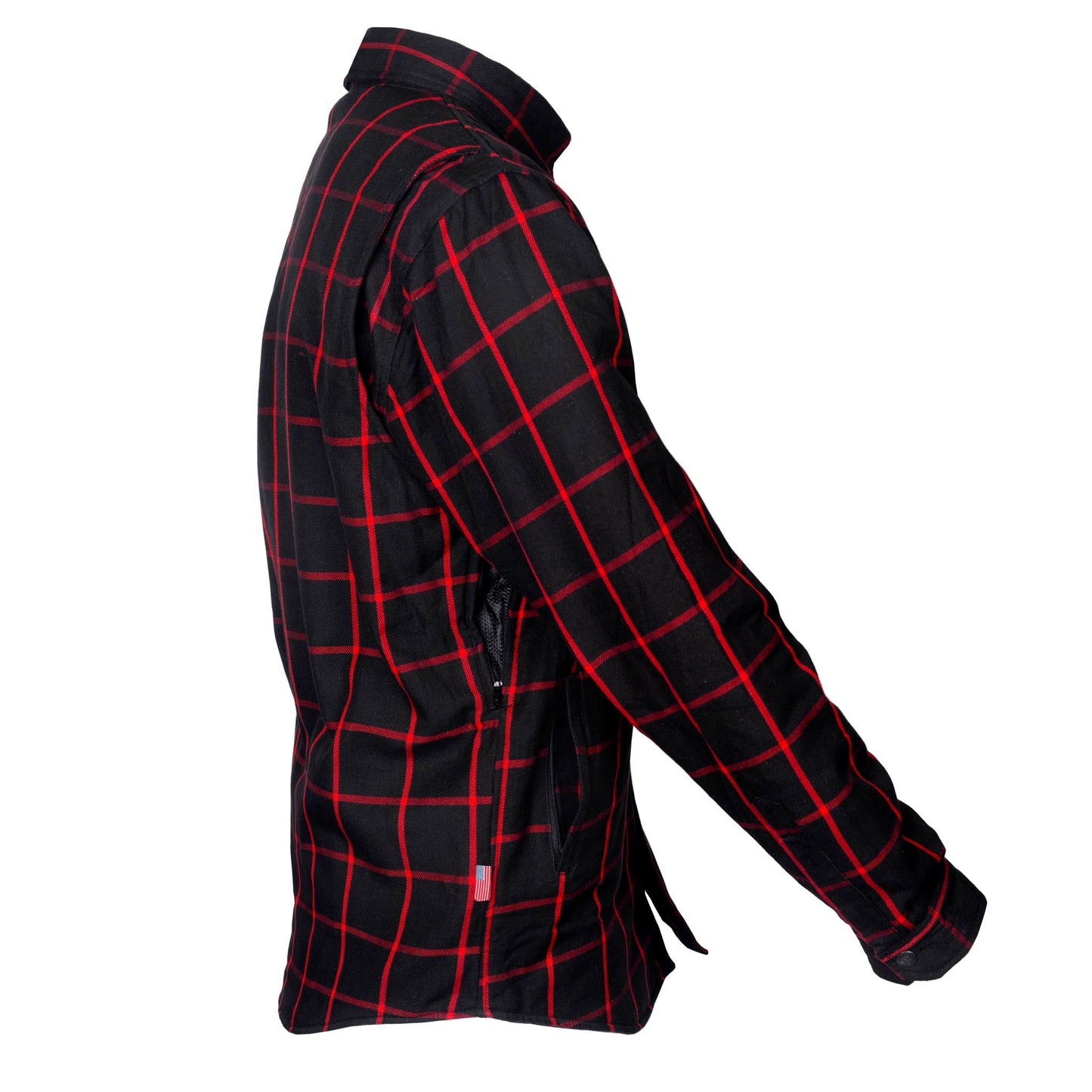 Protective Flannel Shirt - Black and Red Stripes