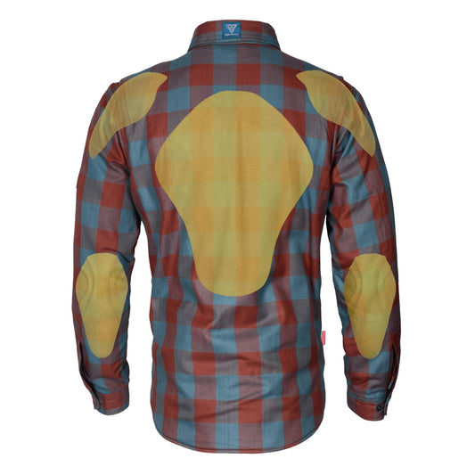 Protective Flannel Shirt - Light Brown and Teal Checkered