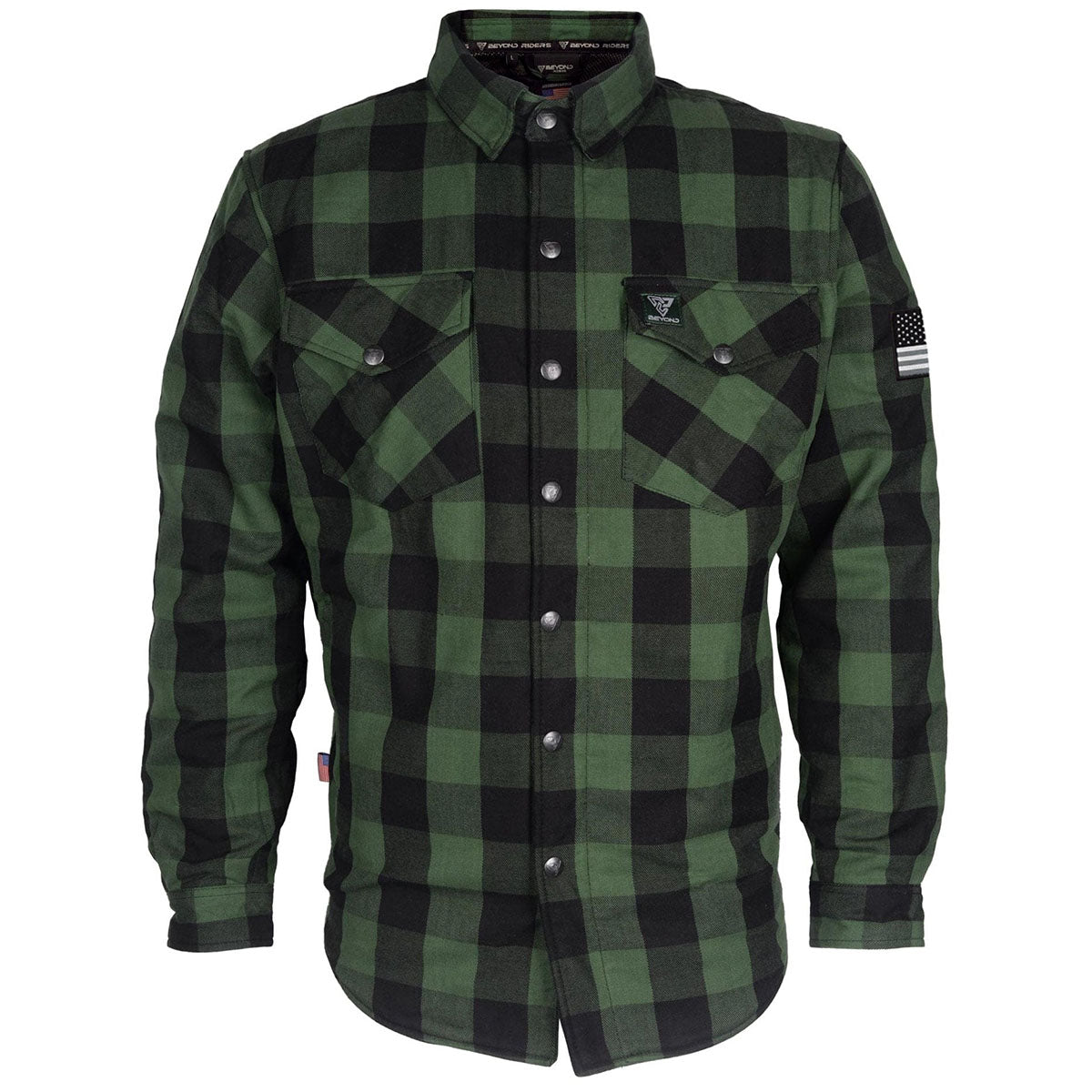 Protective Flannel Shirt - Dark Green Checkered