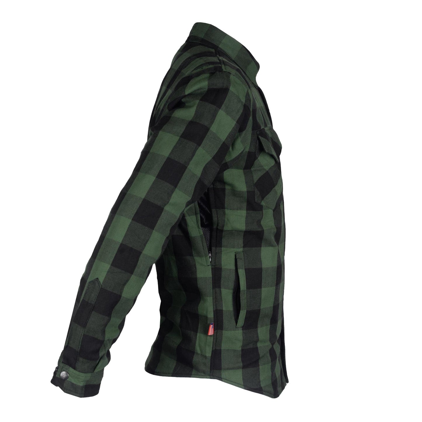 Protective Flannel Shirt - Dark Green Checkered