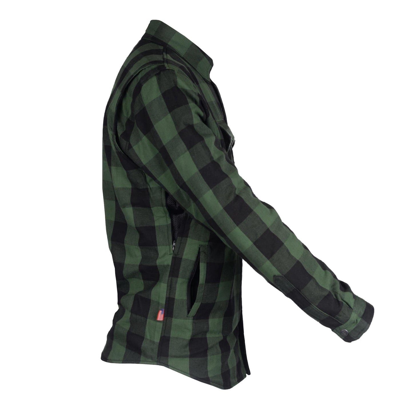 Protective Flannel Shirt - Dark Green Checkered
