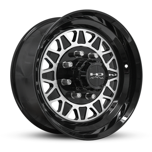 HD Trailer HDT Forged 17.5x6.75 +0 8x165mm 128.6mm Gloss Black/Machined Face - Lug Centric