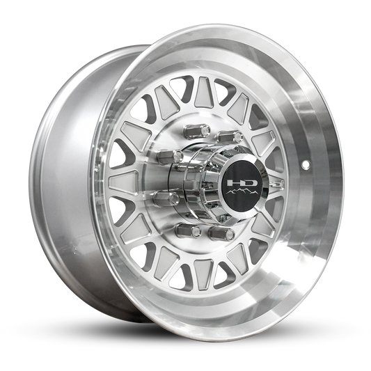 HD Trailer HDT Forged 17.5x6.75 +0 8x165mm 128.6mm Gloss Silver/Machined Face - Lug Centric