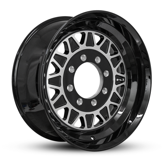 HD Trailer HDT Forged 17.5x6.75 +0 8x165mm 121.2mm Gloss Black/Machined Face - Hub Centric - CAP NOT INCLUDED