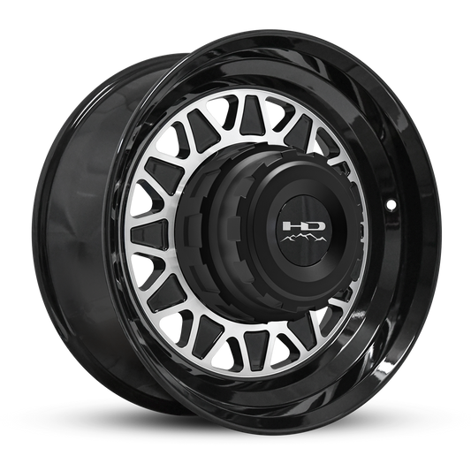 HD Trailer HDT Forged 17.5x6.75 +0 8x165mm 121.2mm Gloss Black/Machined Face - Hub Centric - CAP NOT INCLUDED