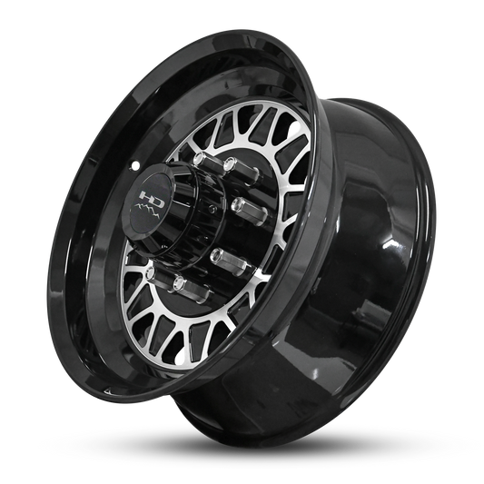 HD Trailer HDT Forged 17.5x6.75 +0 8x165mm 128.6mm Gloss Black/Machined Face - Lug Centric