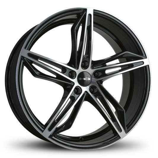 HD Wheels Fly Cutter 20x8.5 +35 5x114.3mm 73.1mm Gloss Black/Machined Face