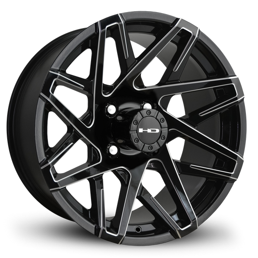 HD Golf Canyon 14x7 -14 4x101.6mm 68.2mm Gloss Black/Milled Edge