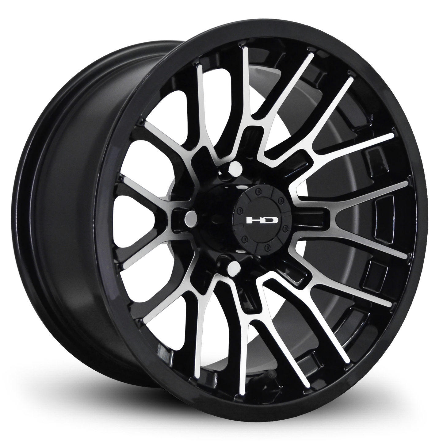 HD Golf RTC 12x7 -14 4x101.6mm 68.2mm Gloss Black/Machined Face