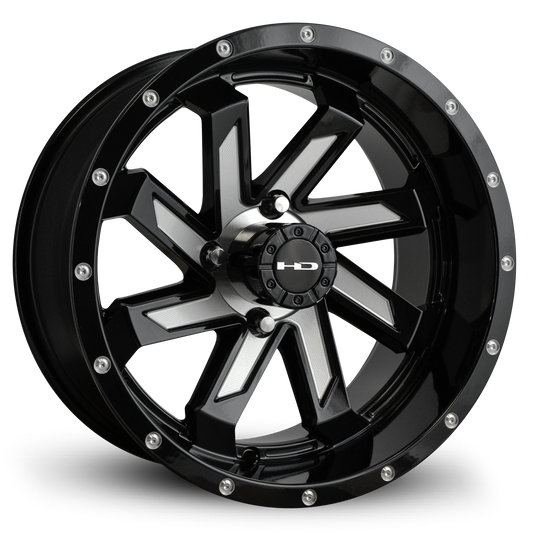 HD Golf Saw 14x7 -14 4x101.6mm 68.2mm Gloss Black/Milled Face