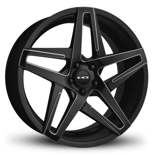 HD Wheels Hairpin 20x8.5 +35 5x114.3mm 73.1mm Satin Black/Milled Edge