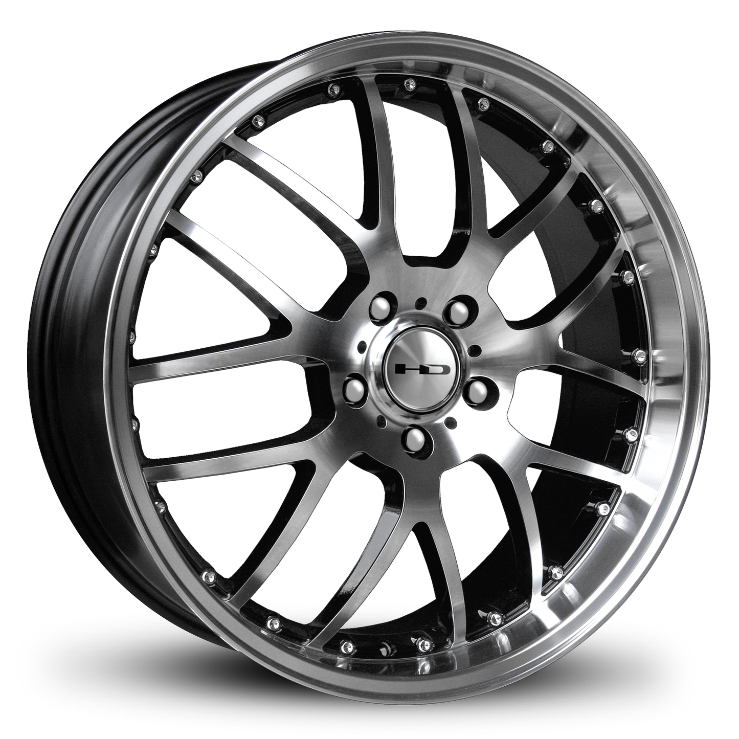 HD Wheels MSR 18x7.5 +38 5x112mm 73.1mm Gloss Black/Mchnd Fc Chr/Riv